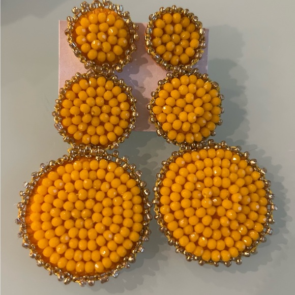 Elegant glass handmade triple dangle earrings - Picture 4 of 9